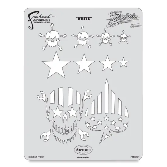 Iwata Artool Freehand Template - Patriotica White {2}
