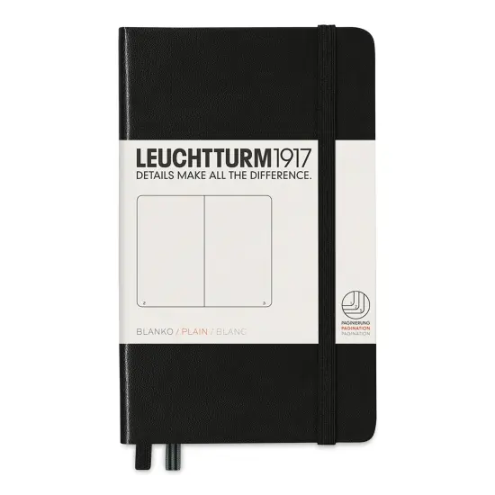 Leuchtturm1917 Blank Hardcover Notebook - Black, 3-1/2" x 6" {1}