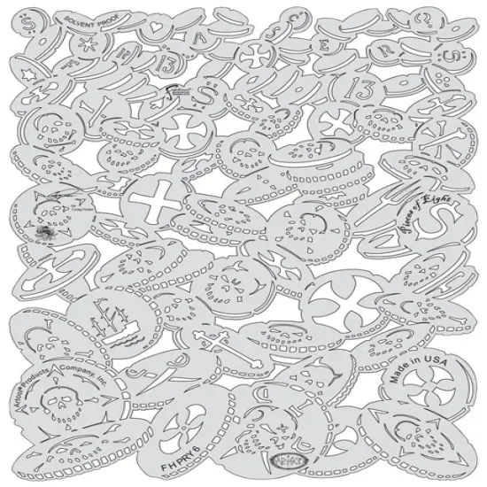 Iwata Artool Freehand Template - Piracy Piece of Eight {1}