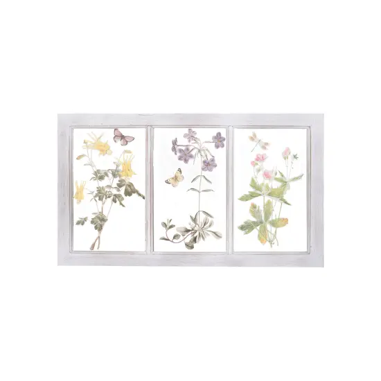 Spring Wildflower Flower Windowpane Wall Art Decor {1}