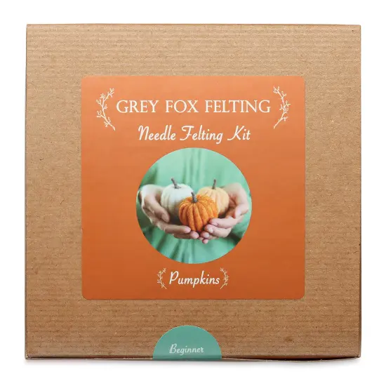 Grey Fox Felting Needle Felting Project Kit - Pumpkin {1}