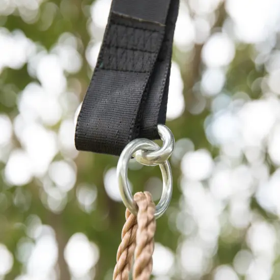 Hanging Black Nylon Straps with Metal Carabiners, Set of 2 {4}