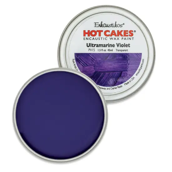 Enkaustikos Hot Cakes Encaustic Paint - Ultramarine Violet, 45 ml tin {1}