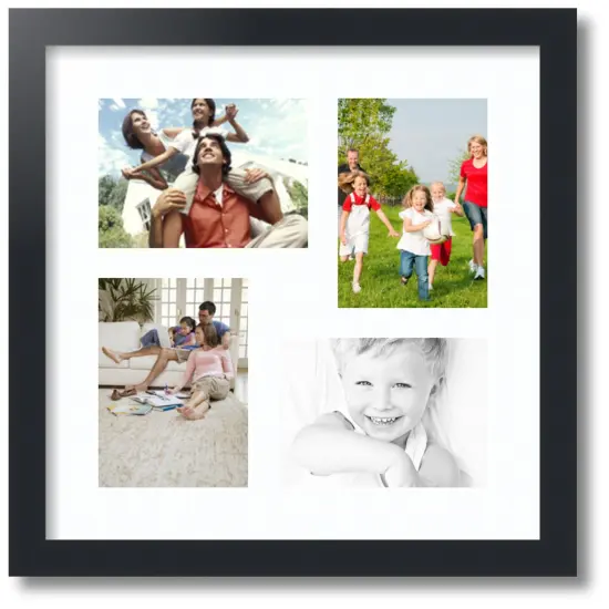 ArtToFrames Collage Photo Picture Frame with 4 - 5x7 inch Openings, Framed in Black with Over 62 Mat Color Options and Plexi Glass (CSM-3926-179) {7}