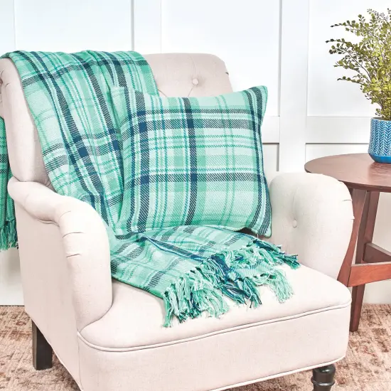 McKinley Plaid Cotton Quilted 50" x 60" Accent Throw Blanket {4}