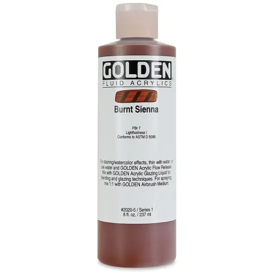 Golden Fluid Acrylics - Burnt Sienna, 8 oz bottle {2}