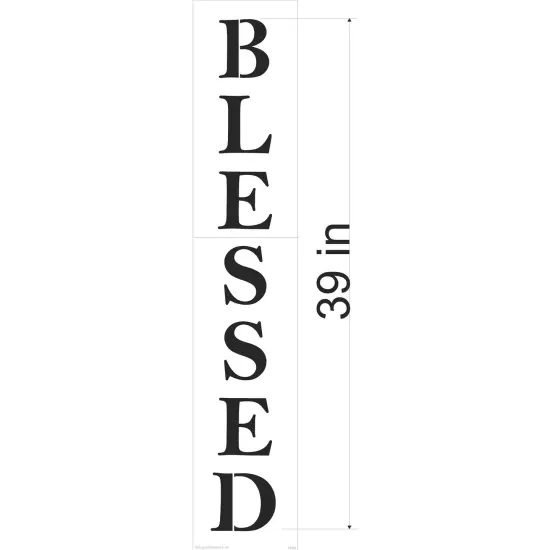 39-Inch Blessed Tall Wall Stencil | 3808 by Designer Stencils | Word & Phrase Stencils | Reusable Art Craft Stencils for Painting on Walls, Canvas, Wood | Reusable Plastic Paint Stencil for Home Makeover | Easy to Use & Clean Art Stencil {2}