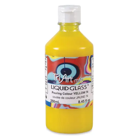 Tri-Art Acrylic Liquid Glass Pouring Color - Yellow, 250 ml {1}