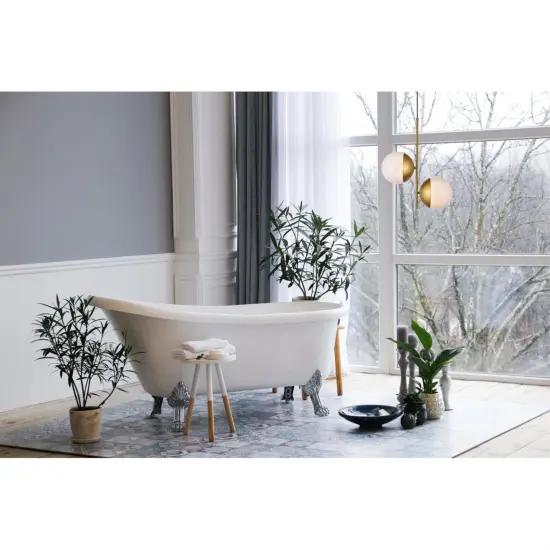 Eclipse 2 Lights Brass Pendant With Frosted White Glass {2}