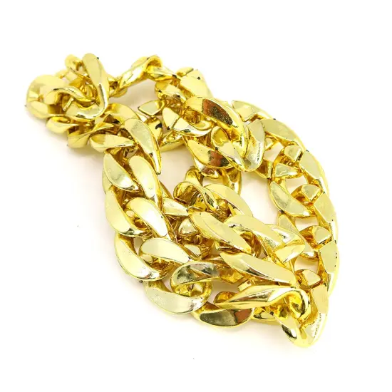 Rapper Gold Chain Accessory - 90s Hip Hop Fake Gold Costume Necklace - 1 Piece {2}
