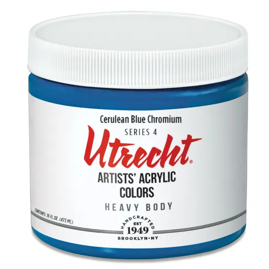 Utrecht Artists' Acrylic Paint - Cerulean Blue Chromium, Pint {2}