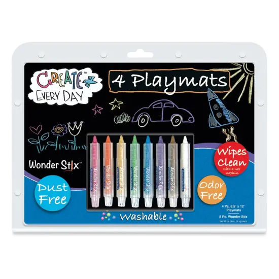The Pencil Grip Wonder Stix Playmat Set - Set of 8 with Playmats, Assorted Colors {1}