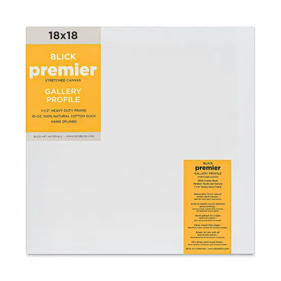Blick Premier Stretched Cotton Canvas - Gallery Profile, Splined, 18" x18" {1}