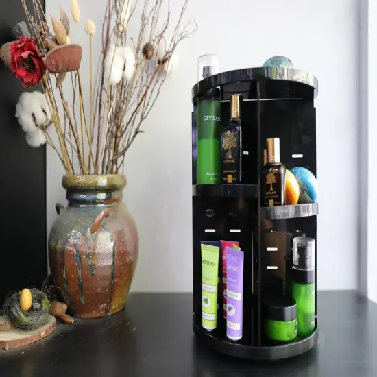 Rotating Cosmetic Storage Tower, Makeup Organizer {4}