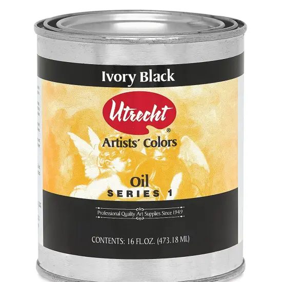 Utrecht Artists' Oil Paint - Ivory Black, 16 oz Can {2}