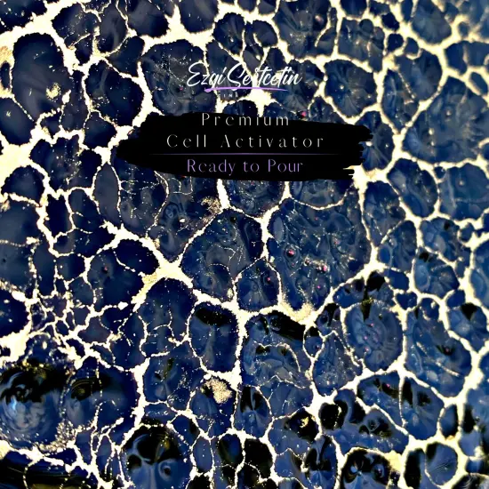 Premium Cell Activator | Ready to Pour | Create Perfect and Unique Cells in your Painting Works | 4oz by Volume | by Ezgi Sertcetin Met. midnight blue {8}
