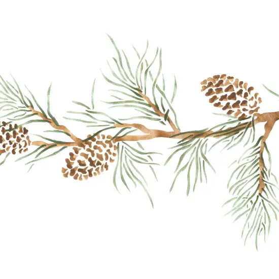 Pinecone Branch Wall Stencil | 3233 by Designer Stencils | Animal & Nature Stencils | Reusable Art Craft Stencils for Painting on Walls, Canvas, Wood | Reusable Plastic Paint Stencil for Home Makeover | Easy to Use & Clean Art Stencil {2}