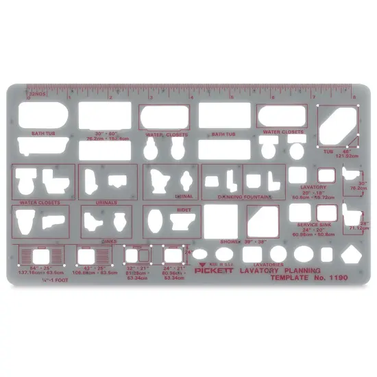 Chartpak Pickett Template - 1190i Duo Lavatory Planning {2}
