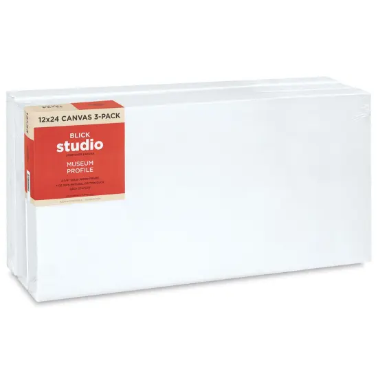 Blick Studio Stretched Cotton Canvas - Museum Profile, 12" x 24", Pkg of 3 {2}