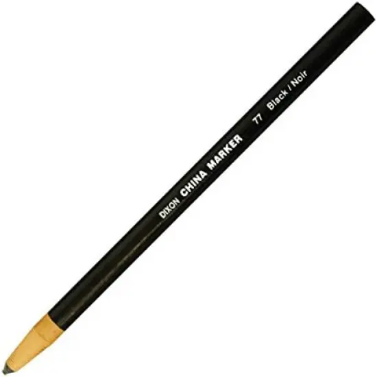 DIXON Industrial Phano Peel-Off China Marker Pencils, Black {2}