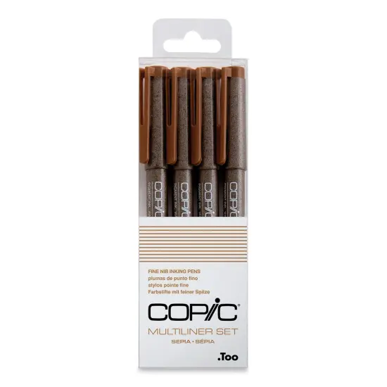 Copic Multiliner Pen - Sepia, Fine Nibs, Set of 4 {2}