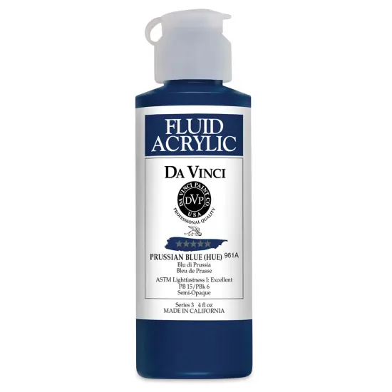 Da Vinci Fluid Acrylics - Prussian Blue Hue, 4 oz bottle {1}