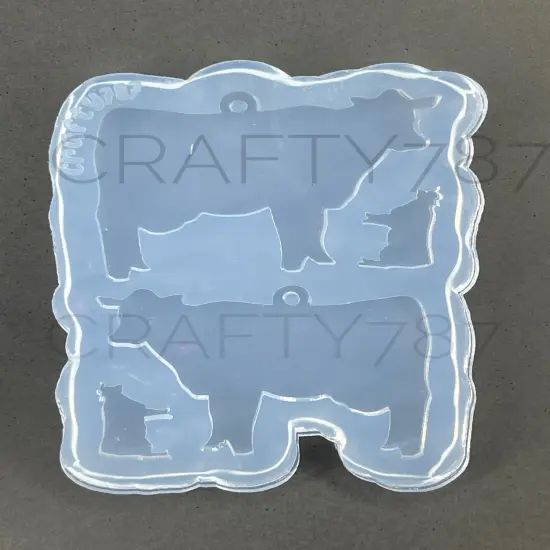 Cow Dangle Earring Silicone Mold (C8) {3}