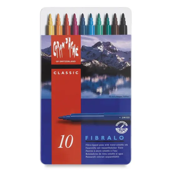 Caran d'Ache Fibralo Marker Set - Assorted Colors, Set of 10 {1}