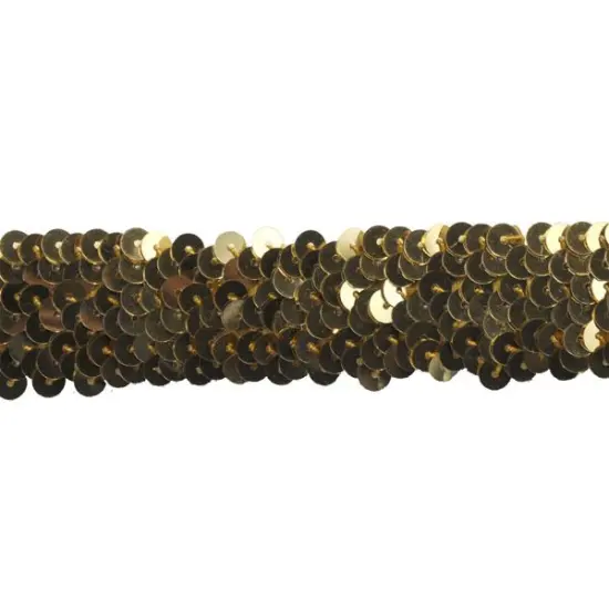 Belagio Stretch Sequin Trim, 1" Wide, 10-Yard Bolt, Gold {1}