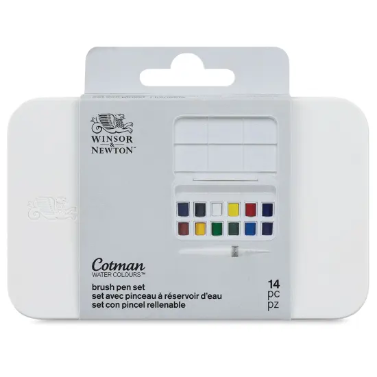 Winsor & Newton Cotman Watercolors - Water Brush Pocket Set of 12, Assorted Colors, Half Pans {1}