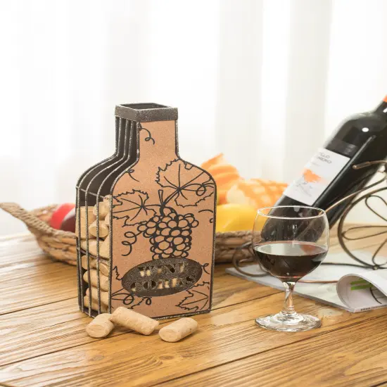 Vintage Metal Bottle Shaped Wine Cork Holder {3}