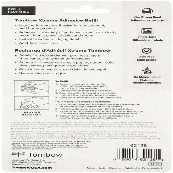 Xtreme Adhesive Tape Runner Refill-.3"X472", For Use In 62127 {3}