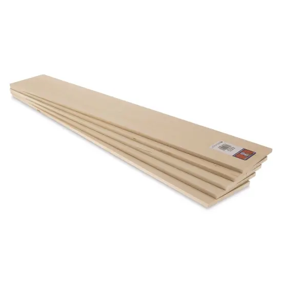 Midwest Products Basswood Sheets - 5 Pieces, 1/4" x 4" x 24" {1}