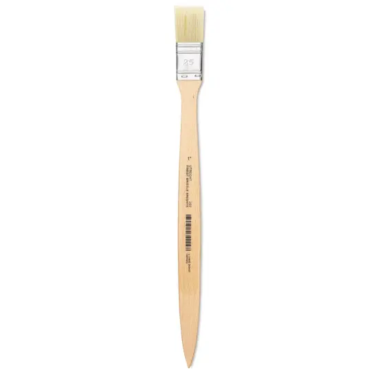 Utrecht Rhenish Pure Hog Bristle Brush - Extra Large Flat, Size 1", Long Handle {2}