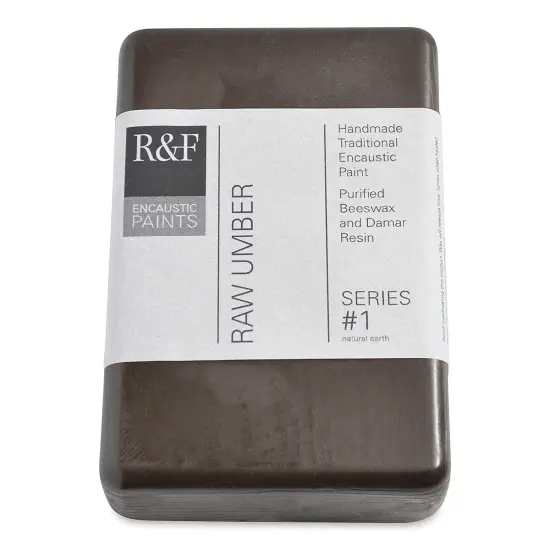 R&F Encaustic Paint Block - Raw Umber, 333 ml block {1}