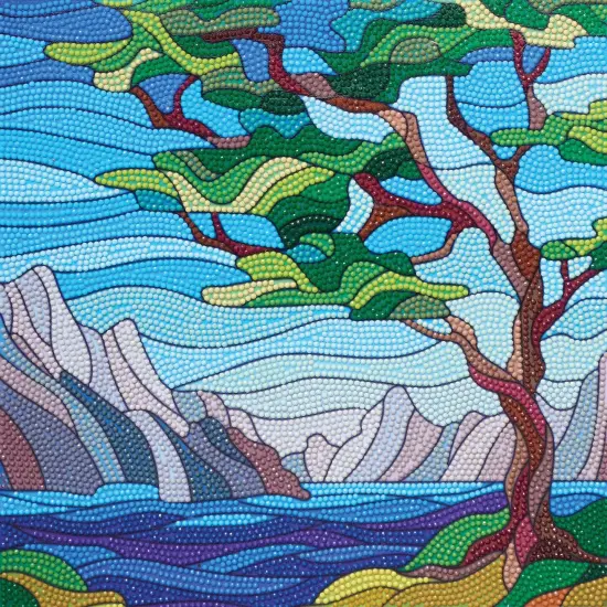 Leisure Arts Diamond Painting Kit - Stained Glass River {1}