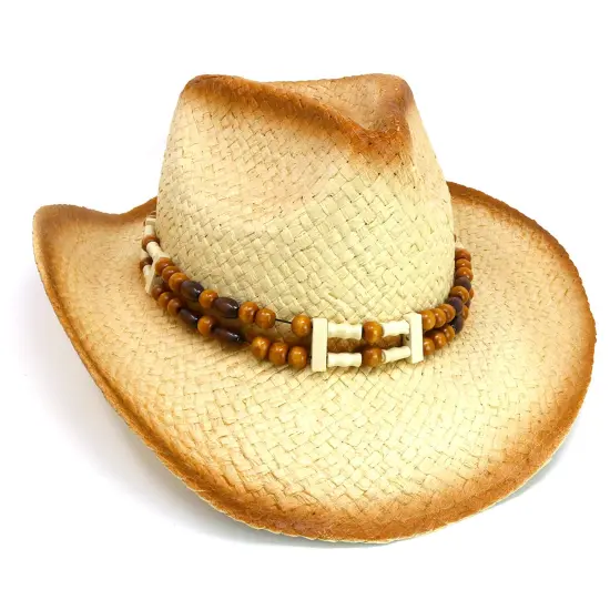 Western Straw Cowboy Hat - Straw Woven Cow Boy Hats Costume Accessories - 1 Piece {1}