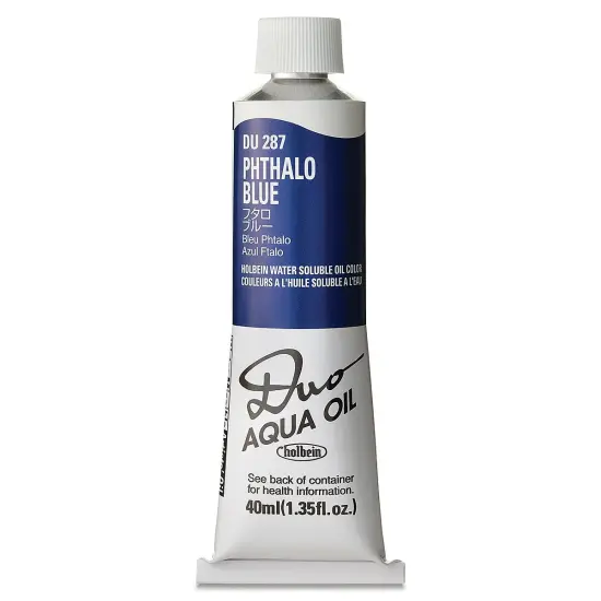 Holbein Duo Aqua Water Soluble Oils - Phthalo Blue, 40 ml tube {1}