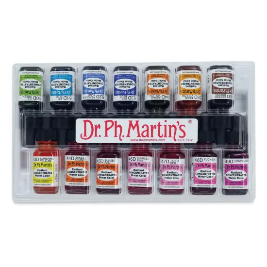 Dr. Ph. Martin's Radiant Concentrated Watercolor Set - 1/2 oz, Set of 14, Assorted, Set D {2}