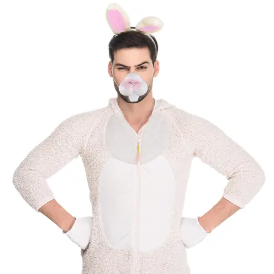 Bunny Rabbit Costume Nose - Bunny Nose and Teeth Costume Accessory Face Mask for Adults and Children White {3}