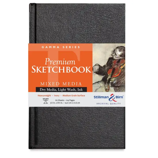 Stillman & Birn Gamma Series Hardcover Sketchbook - 8-1/2" x 5-1/2", Portrait, 62 Sheets {1}