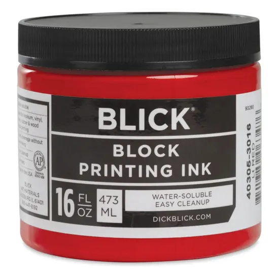 Blick Water-Soluble Block Printing Ink - Light Red, 16 oz Jar {1}