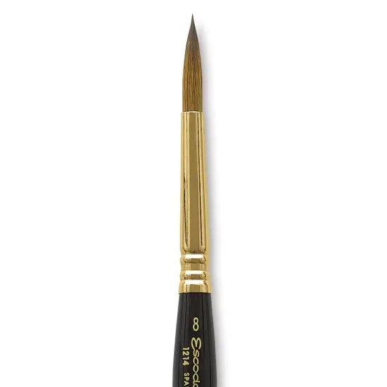 Escoda Reserva Kolinsky-Tajmyr Sable Brush - Pocket Round, Short Handle, Size 8 {2}
