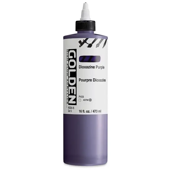 Golden High Flow Acrylics - Dioxazine Purple, 16 oz bottle {1}