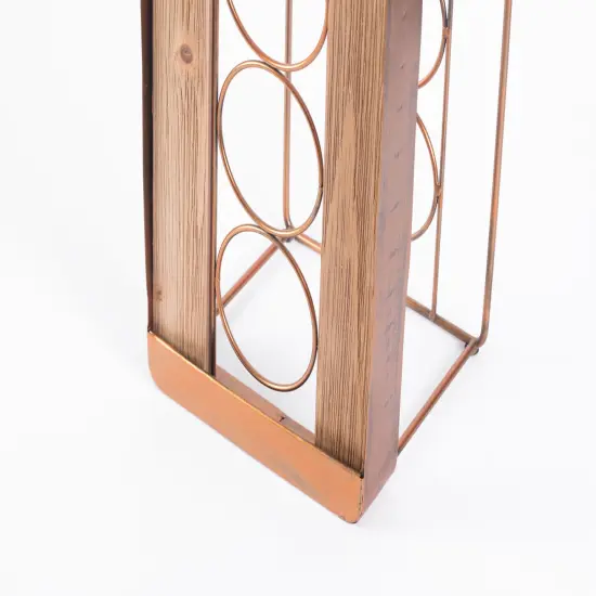 Vintage Decorative Metal Bottle Shaped Freestanding 4 Wine Bottle Holder {5}