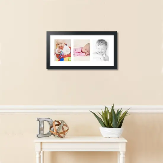 ArtToFrames Collage Photo Picture Frame with 3 - 6x8 inch Openings, Framed in Black with Over 62 Mat Color Options and Plexi Glass (CSM-3926-782) {2}