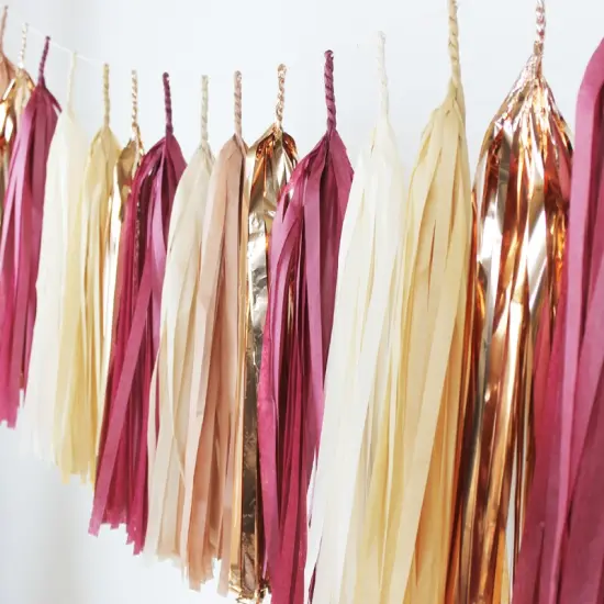 Tassel Garland Kit - Burgundy & Rose Gold {4}