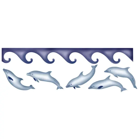 Dolphin Wall Stencil | 609 by Designer Stencils | Animal & Nature Stencils | Reusable Art Craft Stencils for Painting on Walls, Canvas, Wood | Reusable Plastic Paint Stencil for Home Makeover | Easy to Use & Clean Art Stencil {1}