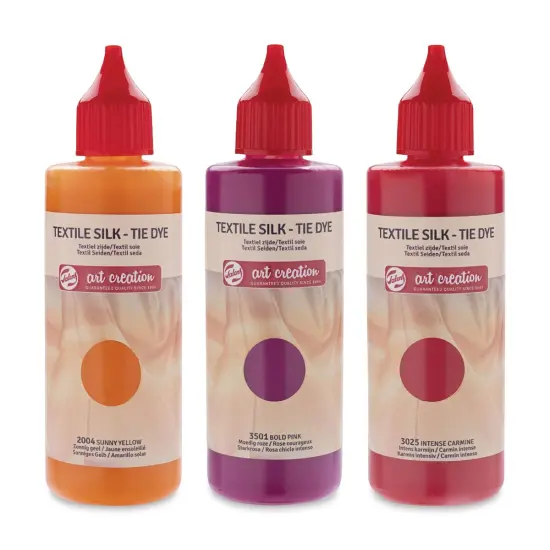 Talens Art Creation Tie Dye with Textile Silk Set - Set of 3, Warm Colors, Bottles {1}