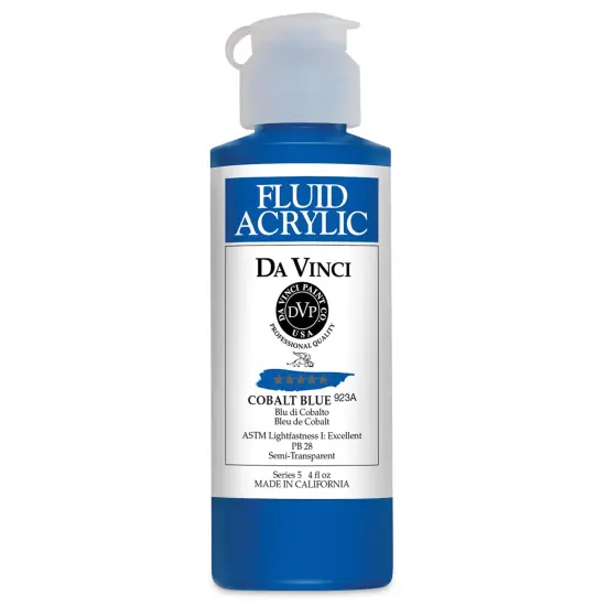 Da Vinci Fluid Acrylics - Cobalt Blue, 4 oz bottle {1}
